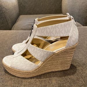 Michael Kors logo wedge espadrilles